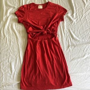 red t-shirt dress